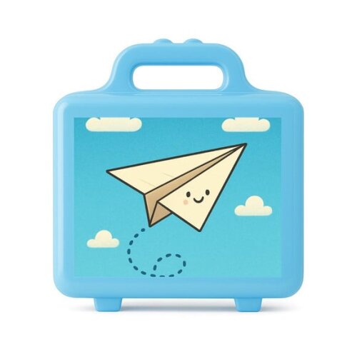 Maleta Plástica Personalizada 12x10cm Aviãozinho de Papel
