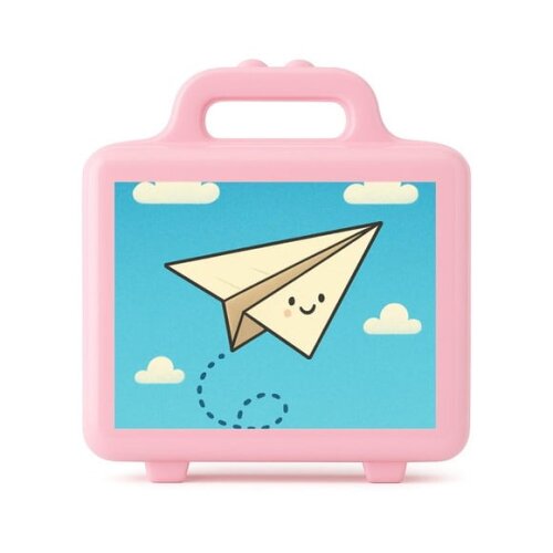 Maleta Plástica Personalizada 12x10cm Aviãozinho de Papel