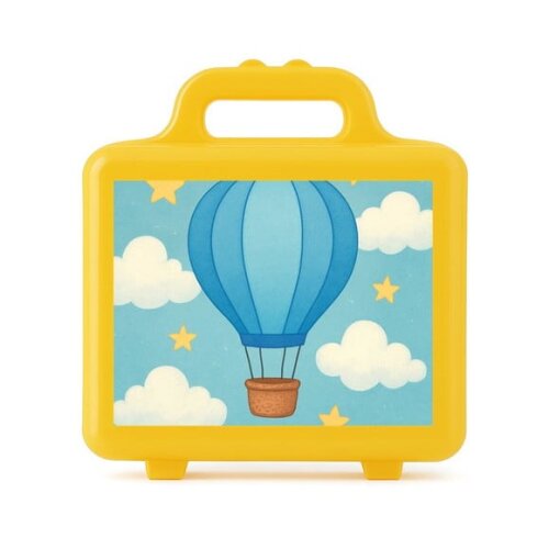 Maleta Plástica Personalizada 12x10cm Balão de Ar Azul