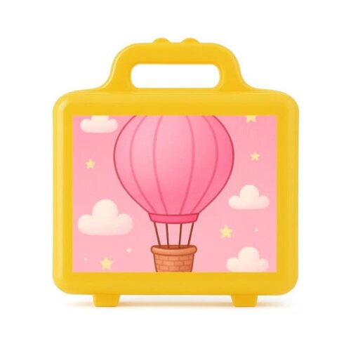 Maleta Plástica Personalizada 12x10cm Balão de Ar Rosa