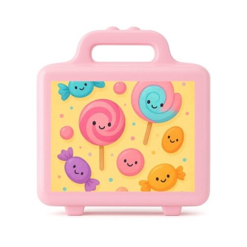 Maleta Plástica Personalizada 12x10cm Balas e Pirulitos