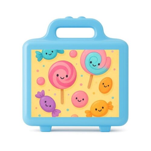Maleta Plástica Personalizada 12x10cm Balas e Pirulitos