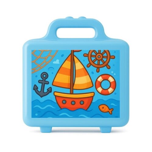 Maleta Plástica Personalizada 12x10cm Barquinho