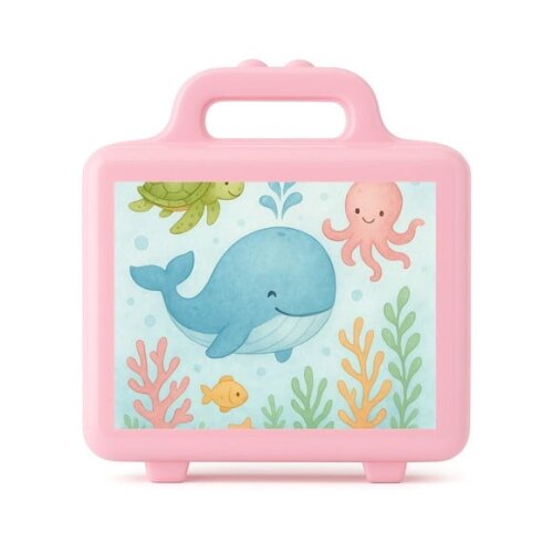 Maleta Plástica Personalizada 12x10cm Baleia Aquarela
