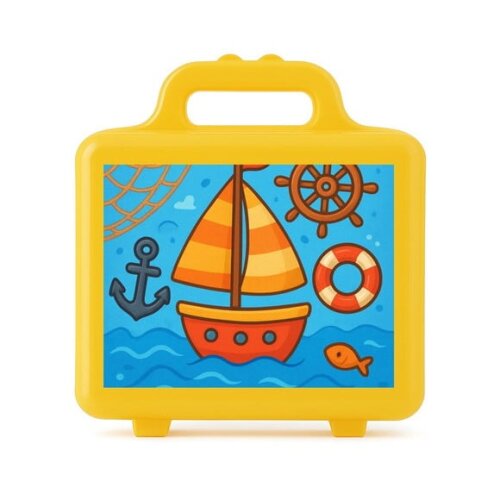Maleta Plástica Personalizada 12x10cm Barquinho