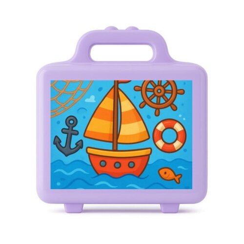 Maleta Plástica Personalizada 12x10cm Barquinho