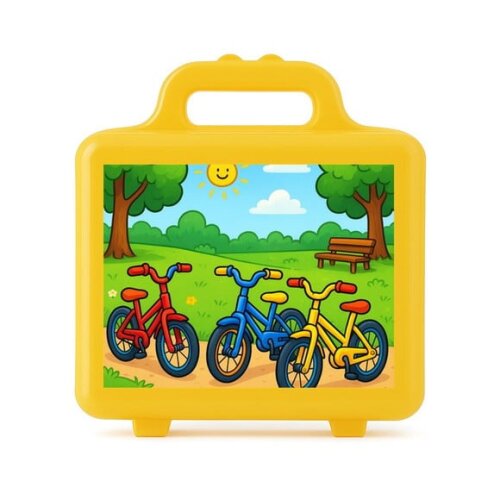 Maleta Plástica Personalizada 12x10cm Bicicletas Coloridas
