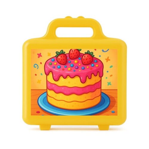 Maleta Plástica Personalizada 12x10cm Bolo Confeitado