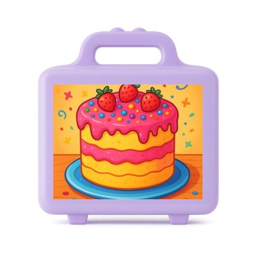 Maleta Plástica Personalizada 12x10cm Bolo Confeitado