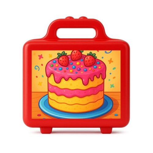 Maleta Plástica Personalizada 12x10cm Bolo Confeitado