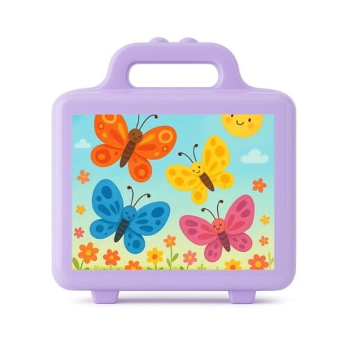 Maleta Plástica Personalizada 12x10cm Borboletas