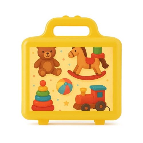 Maleta Plástica Personalizada 12x10cm Brinquedos Clássicos