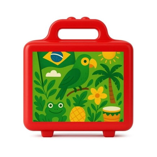 Maleta Plástica Personalizada 12x10cm Brasil Verde Amarelo