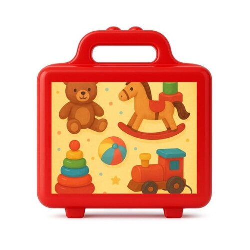 Maleta Plástica Personalizada 12x10cm Brinquedos Clássicos