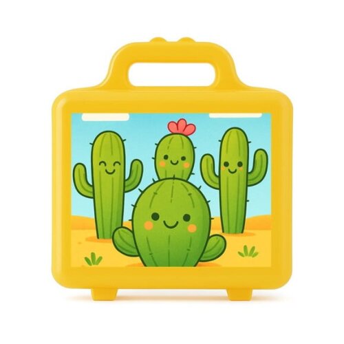 Maleta Plástica Personalizada 12x10cm Cactos Fofos