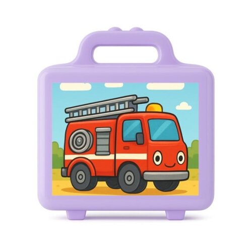 Maleta Plástica Personalizada 12x10cm Caminhão de Bombeiro