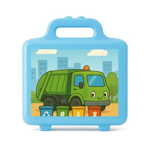 Maleta Plástica Personalizada 12x10cm Caminhão de Lixo