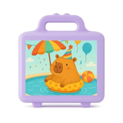Maleta Plástica Personalizada 12x10cm Capivara Pool Party