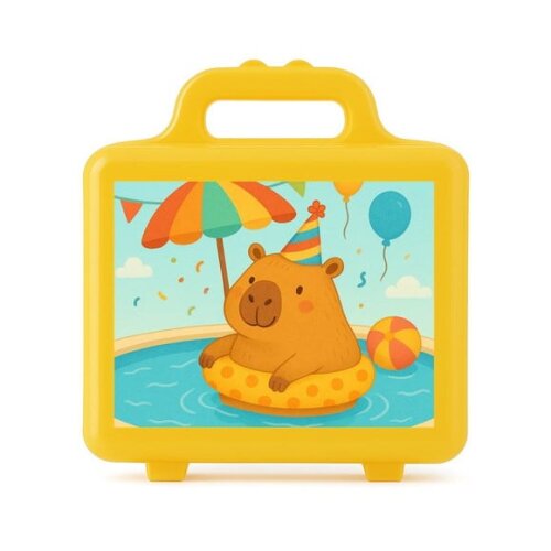 Maleta Plástica Personalizada 12x10cm Capivara Pool Party