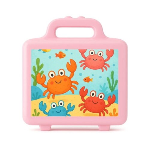 Maleta Plástica Personalizada 12x10cm Caranguejinhos