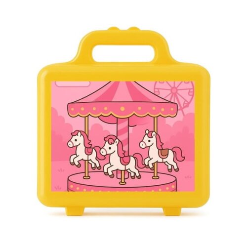 Maleta Plástica Personalizada 12x10cm Carrossel Rosa