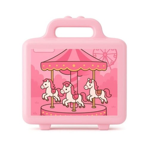 Maleta Plástica Personalizada 12x10cm Carrossel Rosa