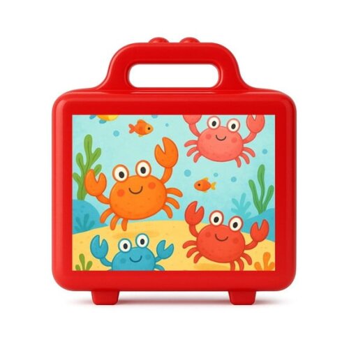 Maleta Plástica Personalizada 12x10cm Caranguejinhos