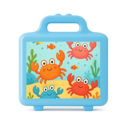 Maleta Plástica Personalizada 12x10cm Caranguejinhos