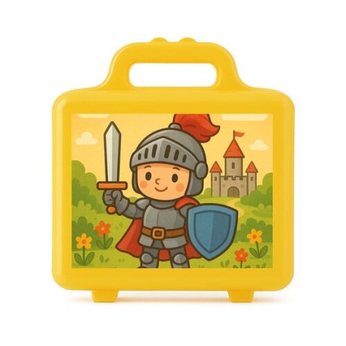 Maleta Plástica Personalizada 12x10cm Cavaleiro Medieval