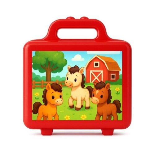 Maleta Plástica Personalizada 12x10cm Cavalinhos