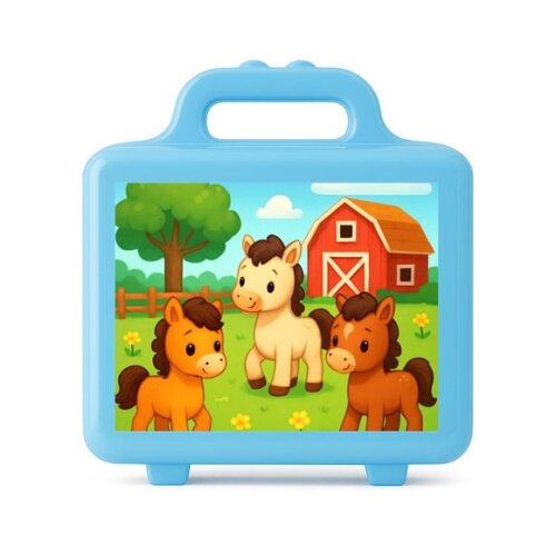 Maleta Plástica Personalizada 12x10cm Cavalinhos