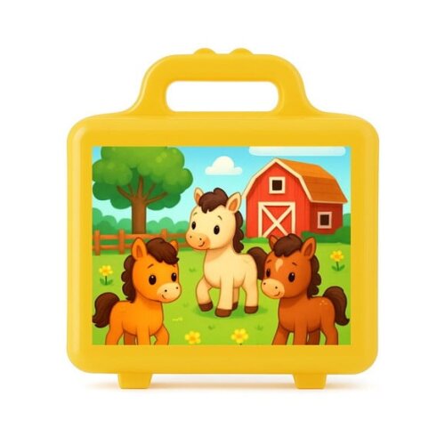 Maleta Plástica Personalizada 12x10cm Cavalinhos