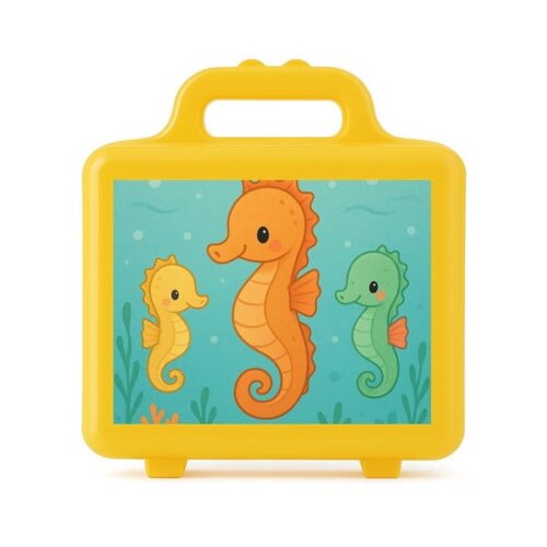 Maleta Plástica Personalizada 12x10cm Cavalos Marinhos