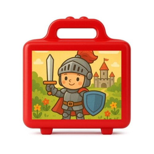 Maleta Plástica Personalizada 12x10cm Cavaleiro Medieval