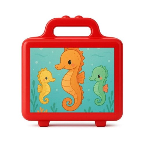 Maleta Plástica Personalizada 12x10cm Cavalos Marinhos