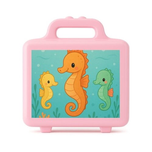 Maleta Plástica Personalizada 12x10cm Cavalos Marinhos