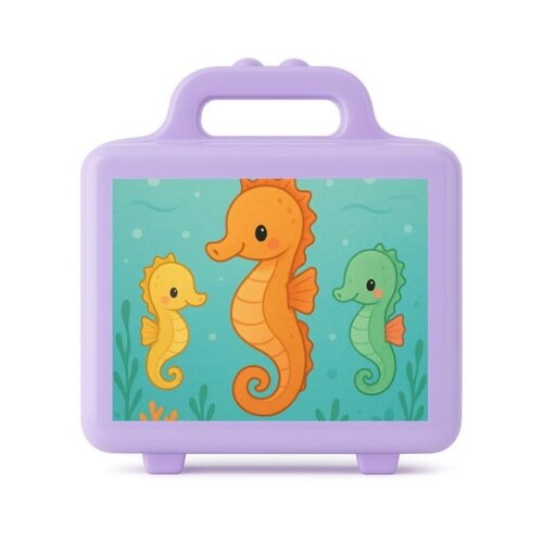 Maleta Plástica Personalizada 12x10cm Cavalos Marinhos