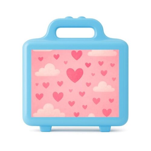 Maleta Plástica Personalizada 12x10cm Céu Rosa