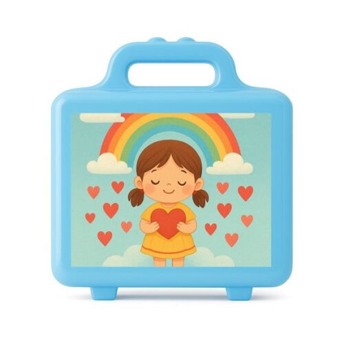 Maleta Plástica Personalizada 12x10cm Chuva de Amor