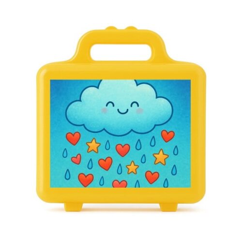 Maleta Plástica Personalizada 12x10cm Chuva de Bênçãos