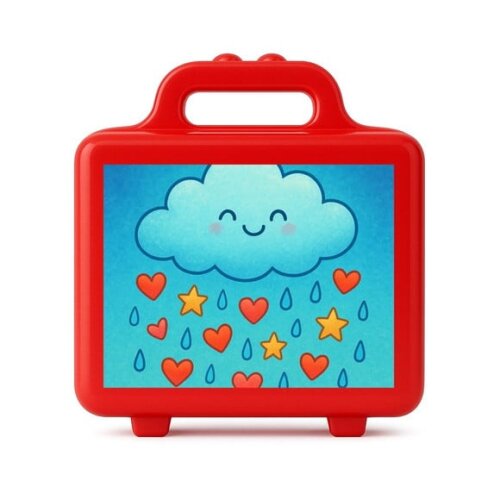 Maleta Plástica Personalizada 12x10cm Chuva de Bênçãos