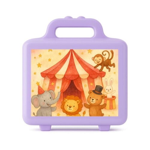 Maleta Plástica Personalizada 12x10cm Circo Aquarela