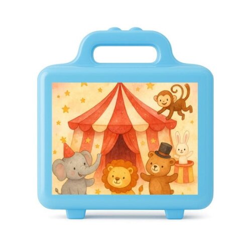 Maleta Plástica Personalizada 12x10cm Circo Aquarela