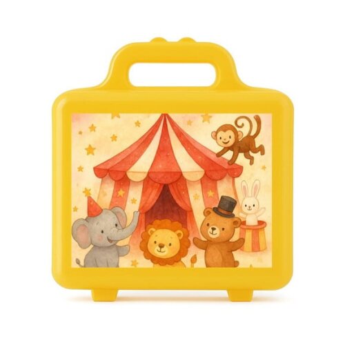 Maleta Plástica Personalizada 12x10cm Circo Aquarela