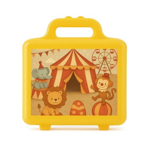 Maleta Plástica Personalizada 12x10cm Circo Vintage