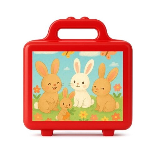 Maleta Plástica Personalizada 12x10cm Coelhinhos