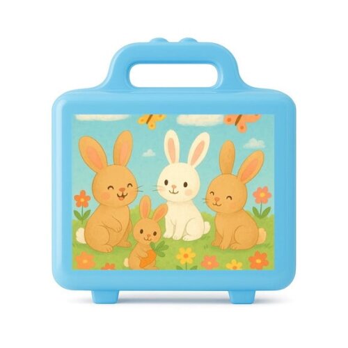 Maleta Plástica Personalizada 12x10cm Coelhinhos