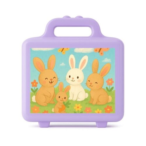 Maleta Plástica Personalizada 12x10cm Coelhinhos