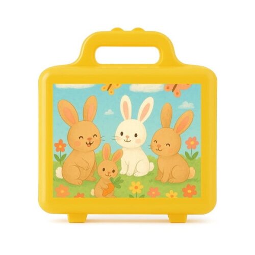 Maleta Plástica Personalizada 12x10cm Coelhinhos