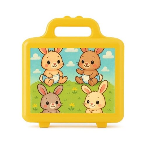Maleta Plástica Personalizada 12x10cm Coelhinhos Baby